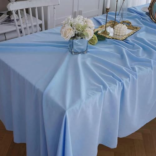 Tischdecke aus 100% Baumwollleinen, Heimdekoration, Tischdecke, Hochzeitsdekoration (140 x 300 cm/blau) von UJNHGQ