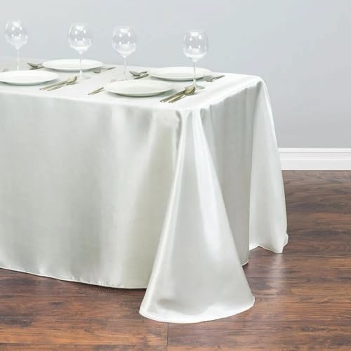 Tischdecke aus Satin, Tischdecke, Überzug für Geburtstage, Hochzeiten, Bankette, Restaurants, Festivals, Partys (145 x 335 cm/Beige) von UJNHGQ