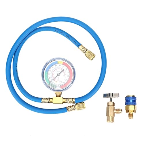 UJNKMGBF R600A-Nachfüllset R134A-Nachfüllmessschlauch Dosenhahn Manometer Kältemittel-Füllrohr Klimaanlagenrohre und -anschlüsse von UJNKMGBF