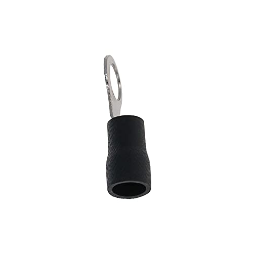RV2-12 Elektrische, vorisolierte Ring-Kupfer-Crimpklemmen for AWG16-14, schwarze Drahtverbinder, 100 Stück (Size : RV2-5 Black 100 pcs) von UJTVGCLX