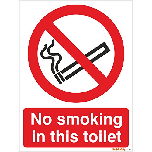 Schild mit Aufschrift "No Smoking In This WC", 150 mm x 200 mm, starrer Kunststoff von UK Safety Store
