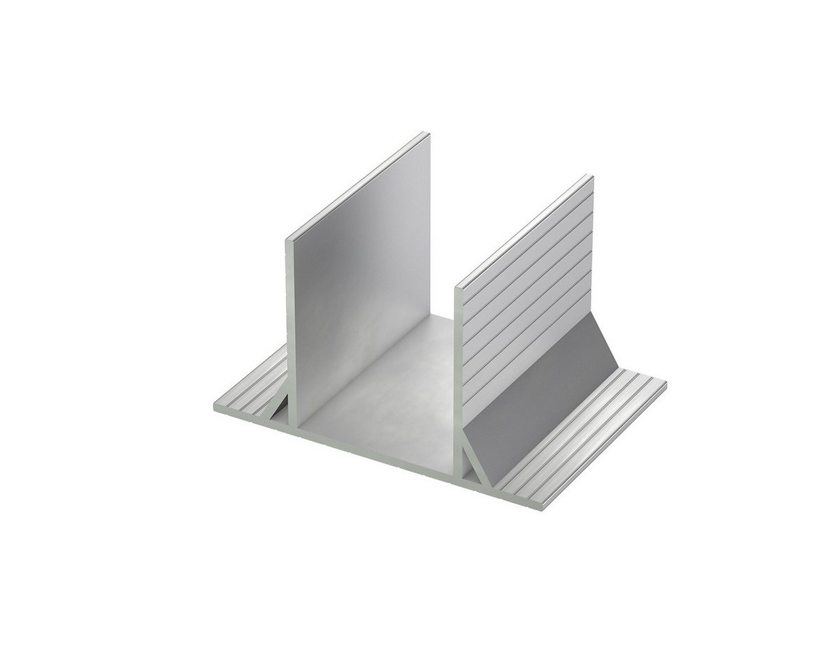 UKAL Profilverbinder UKAL Aluminium Bodenanker Stütze f. Konstruktionspfosten KPF St. blank, für Konstruktionspfosten Breite 8 cm, (1-St), Öffnungsmaß: 8 cm, Verbindungsstück für Aluminiumpfosten von UKAL