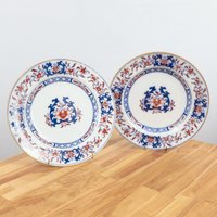 2 Teller || Antike Keramik/Porzellan Mintons Bb Blaue Und Rote Florale Ornamente von UKAmobile