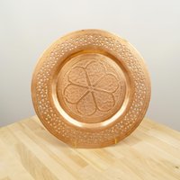 31 cm Teller/Tablett Wandbehang || Vintage Kupferplatte Mit Floralem Design Und Spitzenschnittverzierung Rundherum von UKAmobile