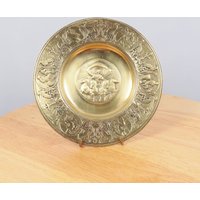 Antikes Messing Kunstwerk/19 cm Bild Wandbehang Handgefertigte Platte || Gemarkt - 238 Neptun Reitet Vier Pferde Wagen Greif von UKAmobile