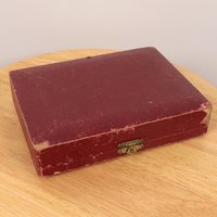 Box Mit Stoff Innen/James Walker Ltd The London Jewelers Besteckbox || Vintage Feste Pappe Rotem Papier Überzogen von UKAmobile