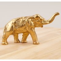 Elefant Mit in Die Luft Ragender Nase || Vintage Messing Massiv Schwere Figur Für Ihre Kleine Größe von UKAmobile