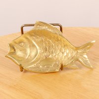 Fisch Aschenbecher/Seifenschale Ring Oder Schmuckschale || Vintage Messing Massiv Figur von UKAmobile