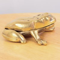 Froschkiste || Dekoratives Juwelierkästchen Vintage Frosch/Kröte Aus Massivem Messing Klappbox von UKAmobile