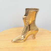 Heel Boot Design Skulptur/Vase Stiftehalter Statue || Schwerer Massiver Messingstiefel Messingschuh von UKAmobile