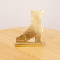 Heel Boot Skulptur || Vintage Artikel Dekor Messing Massiv von UKAmobile