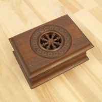 Holzkiste Mit Klappdeckel || Vintage/Aufbewahrung Dunkelbraun Blumenmuster Holzkiste Mit Klappdeckel || Vintage/Aufbewahrung Dunkelbraun Blumenmuster von UKAmobile
