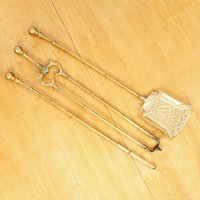 Kamin Werkzeug Set || Vintage Massives Messing Schürhaken, Schaufel, Zange von UKAmobile