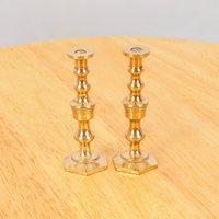 Kerzenhalter || Kleines Paar Vintage Massiv Messing von UKAmobile
