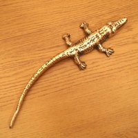 Krokodil/Aligator Massiv Messing Vintage Figur || Reptil Statue Kleine Skulptur von UKAmobile