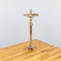 Kruzifix/Jesus Christus Am Kreuz Statue || Vintage Messing Massiv von UKAmobile