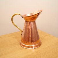 Kupfer & Messing Vase/Krug || Breit Schlichtes Design Griff von UKAmobile