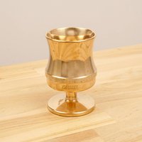 Sehr Schwerer Kelch/Vase Glas || Vintage Messing Massiv Grüne Stoffbasis Schwer Sandvik Coromant von UKAmobile