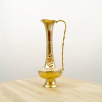 Vase/Krug || Vintage Messing Massiv Detailliertes Florales Design von UKAmobile