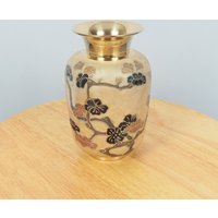 Vase || Vintage Massiv Messing Und Emaille Weiß/Beige, Schwarz, Rose, Gold von UKAmobile