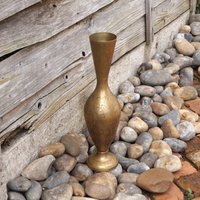 Vintage Vase Aus Massivem Messing || Handgefertigtes Graviertes Blumenmuster/Ornamente Schlichte Form von UKAmobile