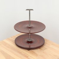 Zweistöckiges Tablett Für Cupcakes Oder Muffins || Vintage Holzplatten Und Metallgriff von UKAmobile