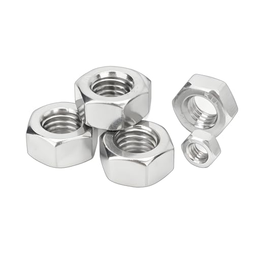 145-teiliges Edelstahl-Sechskantmutter-Sortiment-Set, 304 Edelstahlmuttern in 7 Größen – M3, M4, M5, M6, M8, M10, M12, helles Finish, Sechskantmutter-Set 145-teiliges Edelstahl-Sechskantmutter-Sortiment-Set, 304 Edelstahlmuttern in 7 Größen – M3, M4, M5, M6, M8, M10, M12, helles Finish, Sechskantmutter-Set von UKBUYQC