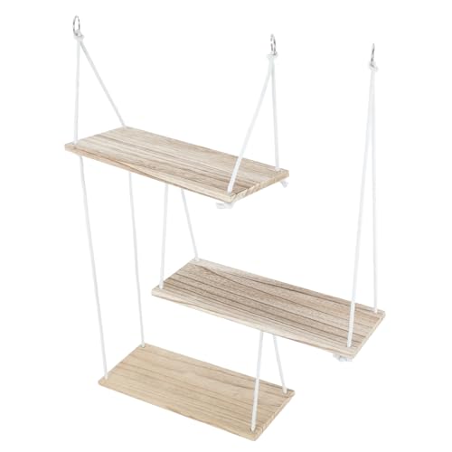 UKCOCO 1 Set Rustikale Schwebende Regale, Boho-wandregale, Abgestufte Holz-hängeregale, Boho-seilregal Für Raumdekoration, Schlafzimmer, Wohnzimmer, Badezimmer, Küche UKCOCO 1 Set Rustikale Schwebende Regale, Boho-wandregale, Abgestufte Holz-hängeregale, Boho-seilregal Für Raumdekoration, Schlafzimmer, Wohnzimmer, Badezimmer, Küche von UKCOCO