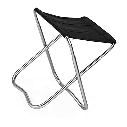 UKCOCO 1 Stück Faltbarer Campingstuhl aus Leichtem Aluminium Tragbar und für Angeln Outdoor Aktivitäten Schwarz von UKCOCO