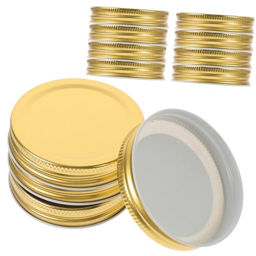 UKCOCO 10 Stück Teiliges Einmachglas Deckel aus Metall mit Luftdichtem Verschluss Auslaufsicher für Joghurt Marmelade Honiggläser Vielseitig Einsetzbar Langlebig Goldfarben UKCOCO 10 Stück Teiliges Einmachglas Deckel aus Metall mit Luftdichtem Verschluss Auslaufsicher für Joghurt Marmelade Honiggläser Vielseitig Einsetzbar Langlebig Goldfarben von UKCOCO