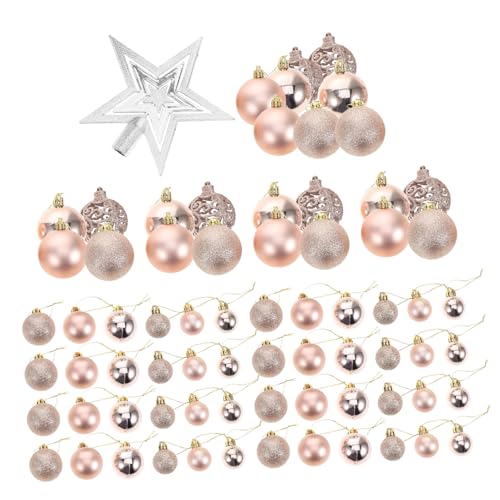 UKCOCO 100 Stück Teiliges Weihnachtskugel Rosegold Kleine Christbaumschmuck Hänger Bemalte Weihnachtsbaum Dekoration Festliche Xmas Partyanhänger für Baumspitze und Baumbeleuchtung UKCOCO 100 Stück Teiliges Weihnachtskugel Rosegold Kleine Christbaumschmuck Hänger Bemalte Weihnachtsbaum Dekoration Festliche Xmas Partyanhänger für Baumspitze und Baumbeleuchtung von UKCOCO