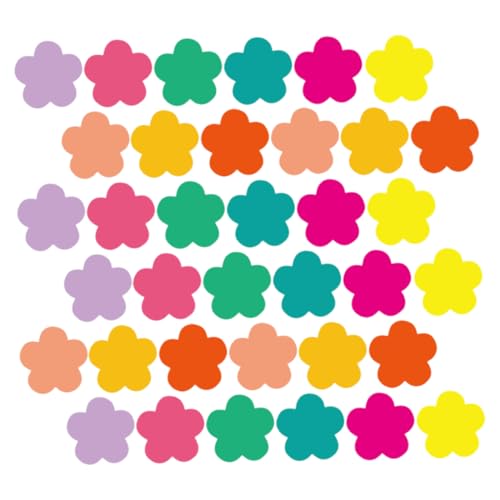 UKCOCO 108 Stück Teiliges Multi Color Blumen Papier Ausschnitte Farben Robuste Bastel Dekoration für Klassenzimmer Pinnwand DIY Frühlingsblumen Bulletin Board Supplies mit Klebepunkten von UKCOCO