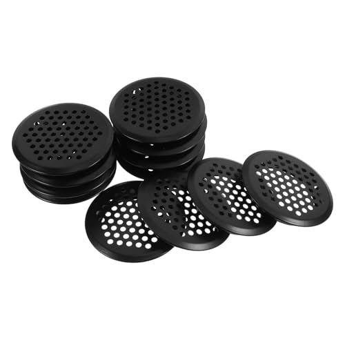 UKCOCO 12 Stück Teiliges Edelstahl Lüftungsgitter mit Mesh design Rund Robuste Belüftungsabdeckung für Möbel Schränke Schuhschränke und Kleiderschränke Einfache Montage ohne Werkzeug von UKCOCO