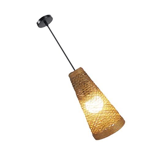 UKCOCO 1stk Rattan-lampe Kronleuchter Aus Natürlichem Bambus Bauernhaus-pendelleuchte Rattan-pendelleuchte Pendelleuchte Laterne Pendelleuchte Schmiedeeisen Kugelförmig Bartheke von UKCOCO