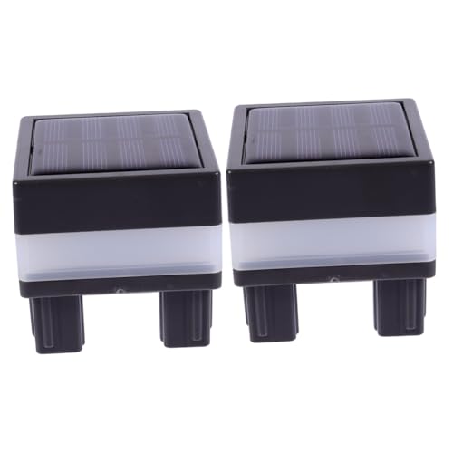 UKCOCO 2 Stk Solar Post Lampe Led-zaunpfosten Zaunpfostenkappenlichter Säulen Led-solarleuchten Solarenergielampe Außensäule Außenlampe Led-außenleuchte Leitplanke Licht Gewidmet Plastik von UKCOCO