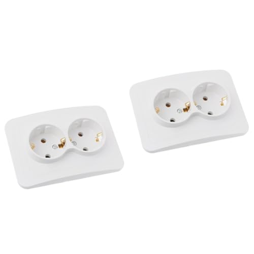 UKCOCO 2 Stück 2 Deutsche Steckdose 250v 16a Steckdose Wandsteckdose Mit 2 Klinkenanschlüssen Mauer Ladegerät Weiß von UKCOCO