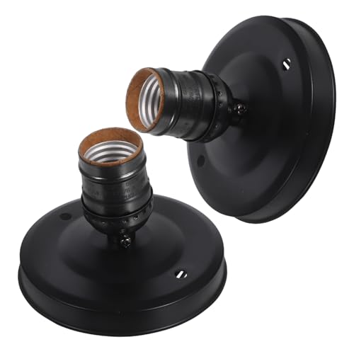 UKCOCO 2 Stück Decken und Wandleuchtensockel Aluminium Retro Pearl Schwarz Schraubfassung Vielseitig Kompatibel Einfache Diy Montage Langlebige Metalllampenhalterung für Wohn und UKCOCO 2 Stück Decken und Wandleuchtensockel Aluminium Retro Pearl Schwarz Schraubfassung Vielseitig Kompatibel Einfache Diy Montage Langlebige Metalllampenhalterung für Wohn und von UKCOCO