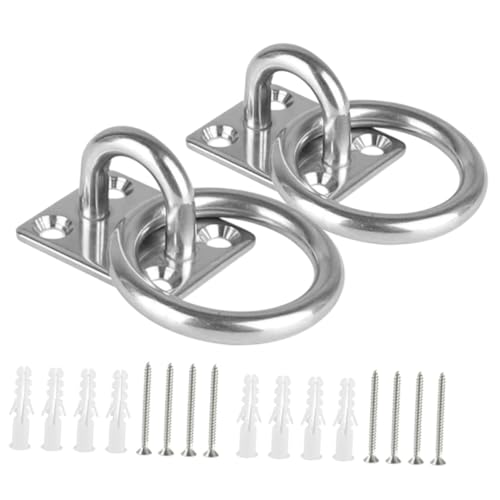 UKCOCO 2 Stück Deckenhaken mit Quadratischer Befestigungsplatte Rostfrei für Hängematten und Sonnensegel Heavy Duty Montagehaken Einfache Installation Vielseitig Einsetzbar UKCOCO 2 Stück Deckenhaken mit Quadratischer Befestigungsplatte Rostfrei für Hängematten und Sonnensegel Heavy Duty Montagehaken Einfache Installation Vielseitig Einsetzbar von UKCOCO