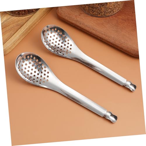 UKCOCO 2 Stück Teiliges Kaviar Löffel mit Feinen Löchern Effiziente Siebschaufel zum Abtropfen von Flüssigkeiten Ergonomisch Geformte Küchenutensilien für Präzises Servieren und Kochen von UKCOCO