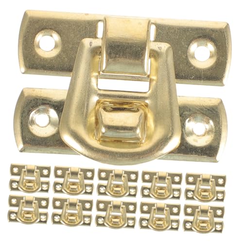 UKCOCO 20st Holzkastenschnalle Scharnierriegel Werkzeugkastenschloss Mini-haken Verriegeln Kippriegel Hasp Lock Falle Mit Schloss Schubladenverschluss Kleine S-haken Zinklegierung Yellow von UKCOCO
