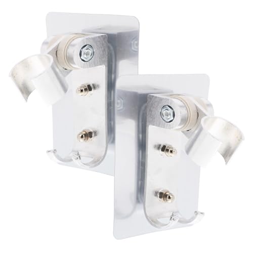 UKCOCO 2st Halter Für Duschkopf Handbrause Duschkopf Mit Wasserfilter Brauseschlauch Adapter Edelstahl-brausehalter Wohnmobil-duschadapter Brause-zu-schlauch-adapter Silver Aluminium von UKCOCO