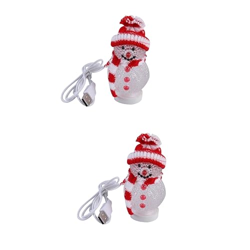 UKCOCO 2st Weihnachtsnachtlichter Usb-nachtlicht Geführte Schneemannfigur Weihnachtsfigur Schneemann Geführte Schneemannlichter Schneemann Nachtlichter Bettlampe Weihnachten Tisch Büro von UKCOCO