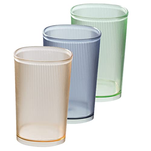 UKCOCO 3 Stücke Zahnbürstenhalter Mundspülbecher 500ml Transparent Praktischer Reise Trinkbecher Wiederverwendbar und Leicht von UKCOCO
