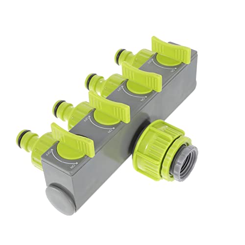UKCOCO 4 Gartenwasserteiler Schlauchverteiler Schlauchanschluss Verbinder Weg Bewässerung Rohr Wasserschlauch und Verteiler Gartenschlauch und Splitter Abs Yellow von UKCOCO