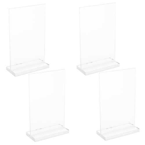 UKCOCO 4 Stück Acryl Tischaufsteller Hochtransparente Leichte Tischpräsentationsständer für Menüs Poster und Schilder für Hochzeiten Restaurants und UKCOCO 4 Stück Acryl Tischaufsteller Hochtransparente Leichte Tischpräsentationsständer für Menüs Poster und Schilder für Hochzeiten Restaurants und von UKCOCO