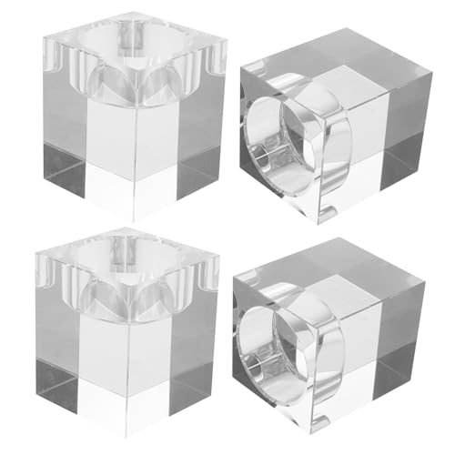 UKCOCO 4 Stück Kerzenständer Dekoration Votivkerzenhalter Hochzeit Mittelstücke Teelichthalter hoher Kerzenhalter aus Glas Boden kerzenhalter Kristall Transparent von UKCOCO