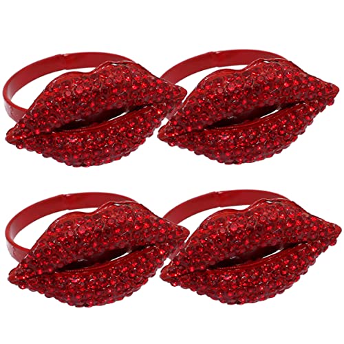 UKCOCO 4 Stück Kreative Serviettenringe Lippen Design und Strassbesatz Napkin Buckles für Valentinstag Hochzeit Tischdekoration im Landhausstil UKCOCO 4 Stück Kreative Serviettenringe Lippen Design und Strassbesatz Napkin Buckles für Valentinstag Hochzeit Tischdekoration im Landhausstil von UKCOCO