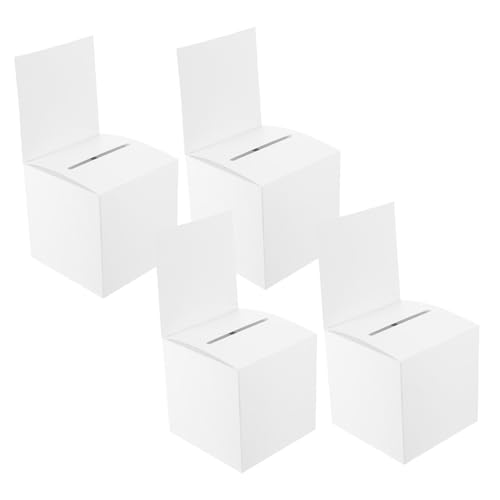 UKCOCO 4 Stück Papier Wahlurne mit Schlitz Stabile Aufbewahrungsbox für Spenden und Party Robuste Pappschachteln für Vielseitige Feier und Veranstaltungsnutzung von UKCOCO