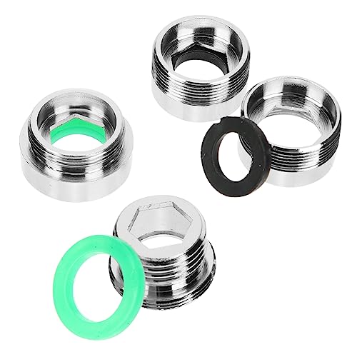UKCOCO 4 Stück Wasserhahn Adapter Wasserhahn Für Waschbecken Im Badezimmer Filter Luftsprudler-hahn-Adapter Hahnadapter Für Schlauchleitung Rostfreier Stahl Silver von UKCOCO