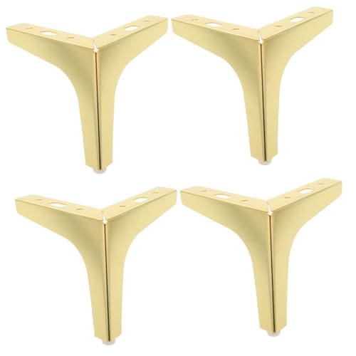 UKCOCO 4 Teilige Möbelstützbeine Stuhlbeine Kommodenfüße Beine Für Möbel Kurze Tischbeine Couchfüße Ersatz Sofabeine Metallbeine Für Couchtisch Goldene Möbelbeine Schrankfüße von UKCOCO